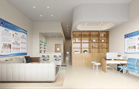 Modern Hospital Ward Registration Area 3d model