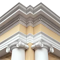 Classical Roman Columns Featuring Ornate Capitals Decorative Carvings And Architectural Facade Details