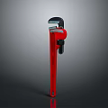 Red Pipe Wrench With Adjustable Jaw And Heavy Duty Handle For Plumbing Tasks