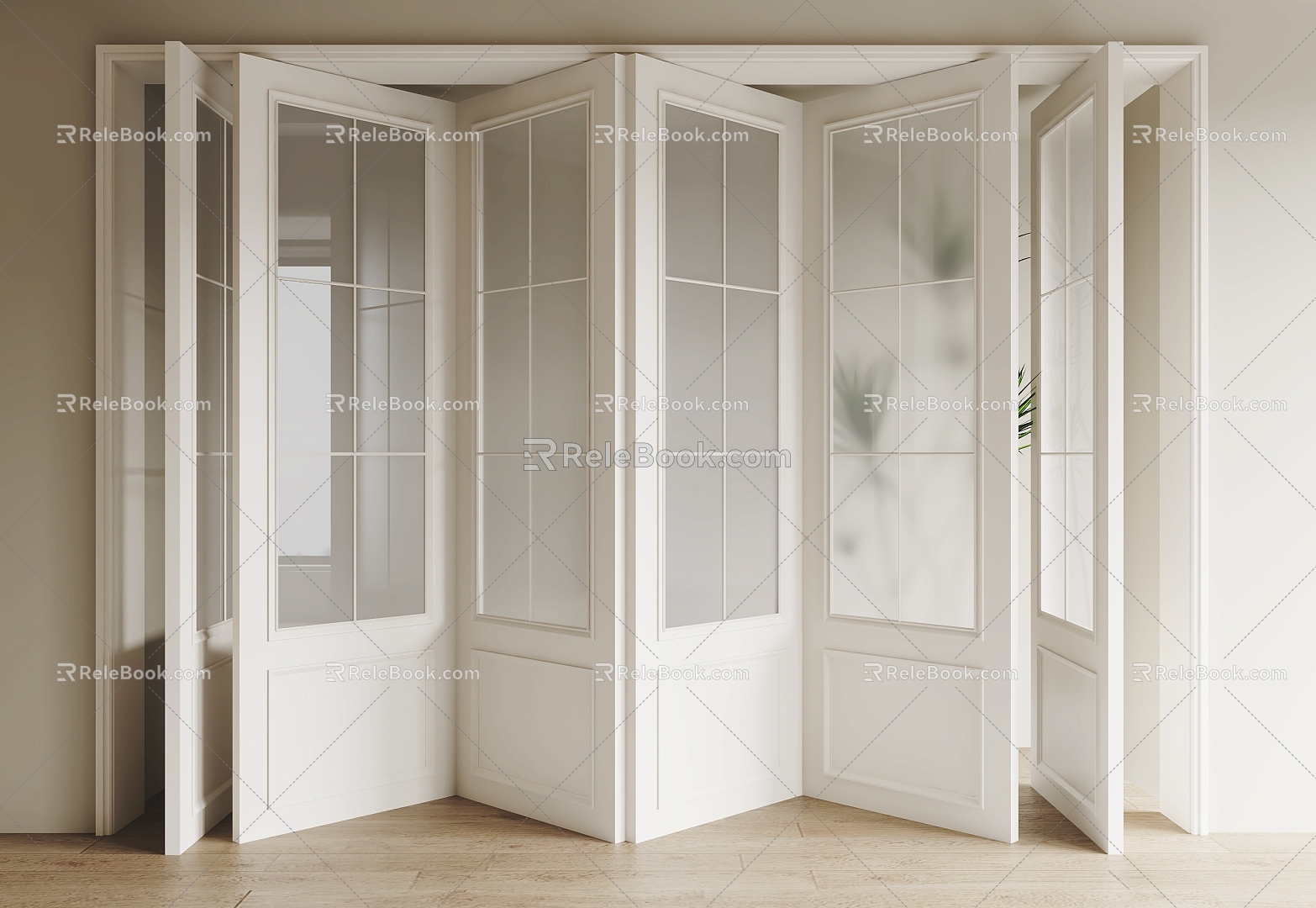 French Folding Door Glass Folding Door Kitchen Folding Door Balcony Folding Door 3d model