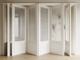 French Folding Door Glass Folding Door Kitchen Folding Door Balcony Folding Door 3d model