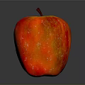 Fresh Juicy Red Apple With Shiny Surface On Dark Background