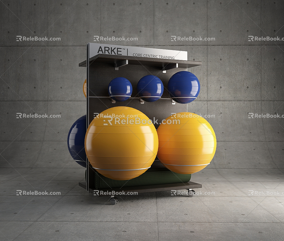 Modern Yoga Ball Yoga Ball Rack 3d model