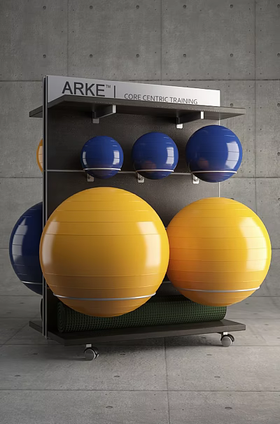 Sports Equipment Display Rack Featuring Colorful Fitness Balls In Indoor Setting 3d model Sports Equipment Display Rack Featuring Colorful Fitness Balls In Indoor Setting 3d model