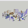 Diverse Sports Equipment Collection With Gymnastic Bars Climbing Frames And Training Tools