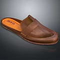 Brown Leather Slippers With Comfortable Strap Design For Daily Wear