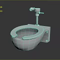 Sleek White Wall Mounted Toilet Design With Metal Flush Mechanism And Wall Bracket