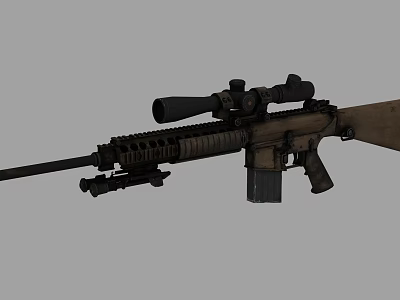 Advanced Tactical Rifle With Scope Magazine Barrel And Tactical Components 3d model