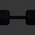 Solid Black 40 Pound Hex Dumbbell Fitness Equipment for Home Gym Strength Training