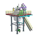 Heavy Duty Industrial Equipment With Platform Staircase And Mixing Reactor Vessel