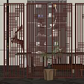 New Chinese Partition Partition Screen 3d model