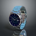 TISSOT Men's Watch With Blue Dial And Silver Metal Bracelet Design