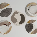 Pattern Round Carpet Combination 3d model