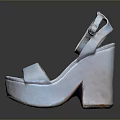 Stylish White High Heel Sandals With Platform Sole And Ankle Strap Design