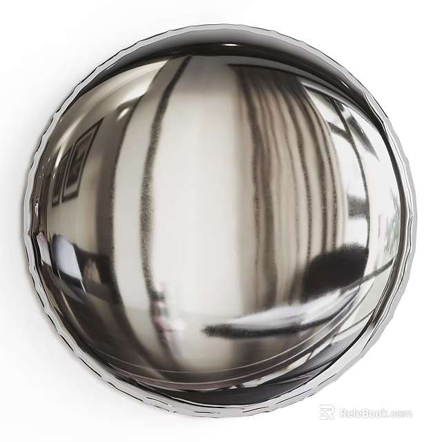 Metallic Spherical Wall Decor Reflects Surroundings 3d model 