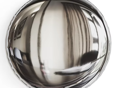 Metallic Spherical Wall Decor Reflects Surroundings 3d model