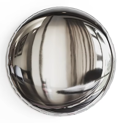 Metallic Spherical Wall Decor Reflects Surroundings 3d model
