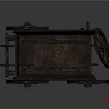 Ancient Wooden Cart with Large Spoked Wheels and Open Cargo Structure