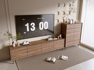 Modern Wood Grain TV Cabinet Simple Side Cabinet Bucket Cabinet Low Cabinet Whole Cabinet Sideboard Cabinet Balcony Cabinet Storage Cabinet Home Entrance Cabinet 3d model