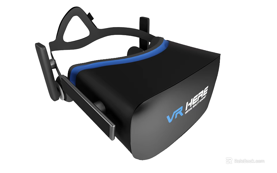 VR HEESE Virtual Reality Headset With Black Design And Blue Accents 3d model 