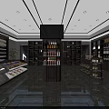 Modern Tobacco and Liquor Store Interior With Shelves Displayed Goods Spacious Layout and Bright Lighting