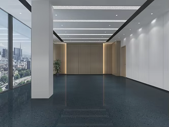 modern aisle office 3d model