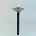 Slim Modern Tower With Circular Top Platform And Antenna Structure 3d model