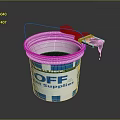 LOFF Paint Supplies Bucket With Paintbrush And Dripping Black Paint