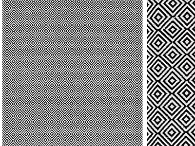 Modern Square Carpet with Intricate Geometric Pattern and Diamond Design in Black and White 3d model
