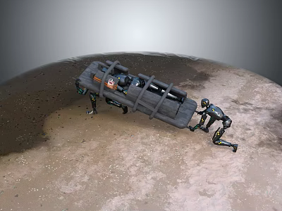 Modern Stretcher Sci-Fi Stretcher Future Stretcher First Aid Stretcher First Aid Equipment First Aid Bed 3d model