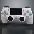 White Game Controller For Electronic Gaming With Ergonomic Design And Colorful Buttons