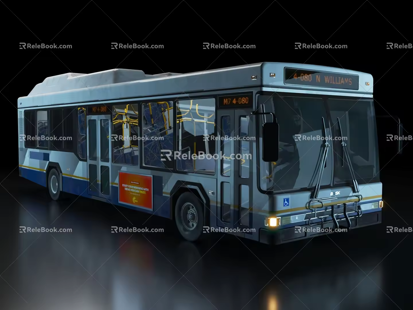 Super Fine Bus American Bus European Bus 3d model
