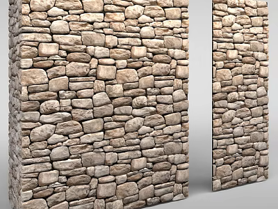 Natural Stone Wall Design With Rustic Texture And Irregular Stone Arrangement 3d model