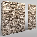 Natural Stone Wall Design With Rustic Texture And Irregular Stone Arrangement 3d model