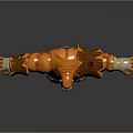 Orange Skinned Muscular Game Movie Character With Brown Hair Beard Red Shorts And White Wristbands