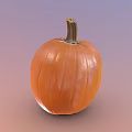 Fresh Orange Round Pumpkin With Green Stem For Healthy Cooking Recipes