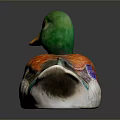 Colorful Duck Decorative Statue With Green Head Orange Beak And Multicolor Body