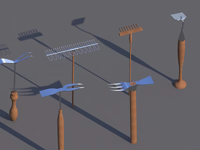 Modern hoe farming big hoe 3d model