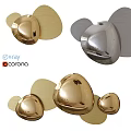 Modern Metallic Wall Lamps with Silver and Gold Rounded Shapes for Contemporary Interior Decoration