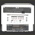 Industrial Electronic Control Console With Multiple Buttons Knobs And Display Screen 3d model