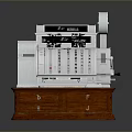 Vintage Cash Register For Daily Living With Wooden Base Drawers Silver Body Keypad And Screen