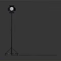 Black Floor Standing Lighting Fixture With Tripod Base For Studio Use 3d model