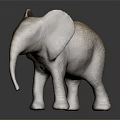 Decorative Lifelike Brown Elephant Figurine With Large Ears Textured Skin And Realistic Features
