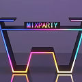 Colorful W Shaped Neon Light Commercial Equipment With MIXPARTY Sign And Bright Lights For Events