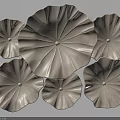 Beige Lotus Leaf Shaped Textured Wall Decor For Modern Home Interior