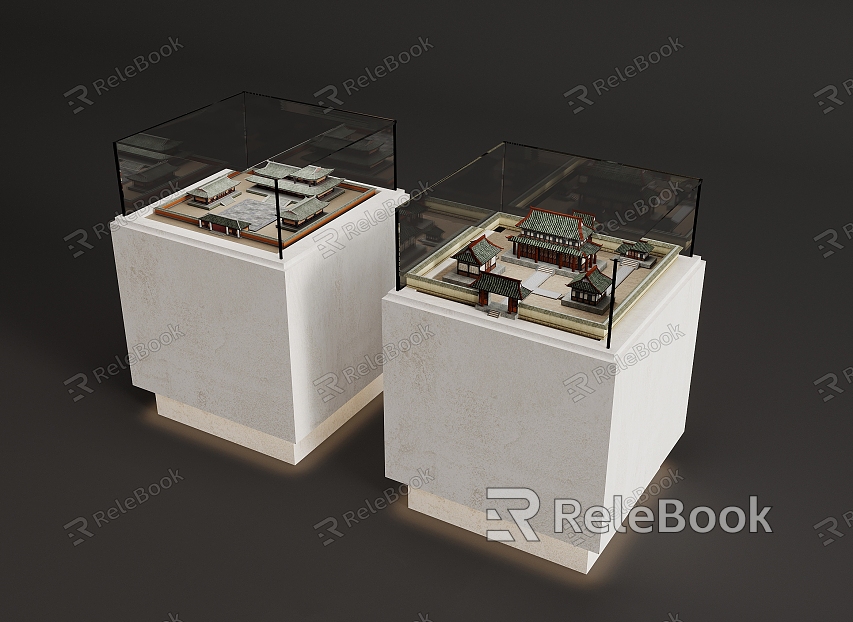 Modern Exhibition Hall Showcase model