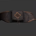 Brown Leather Belt with Stitching Rivets and Round Buckle for Daily Use