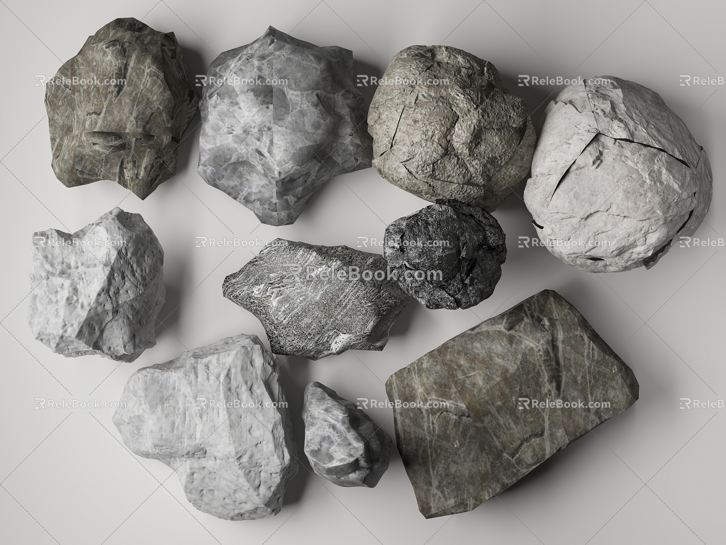 rockery stone 3d model