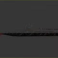 Modern Military Submarine 3D Rendered With Long Metal Hull And Conning Tower