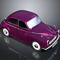 Shiny Purple Vintage Classic Car with White Wheels and Retro Design